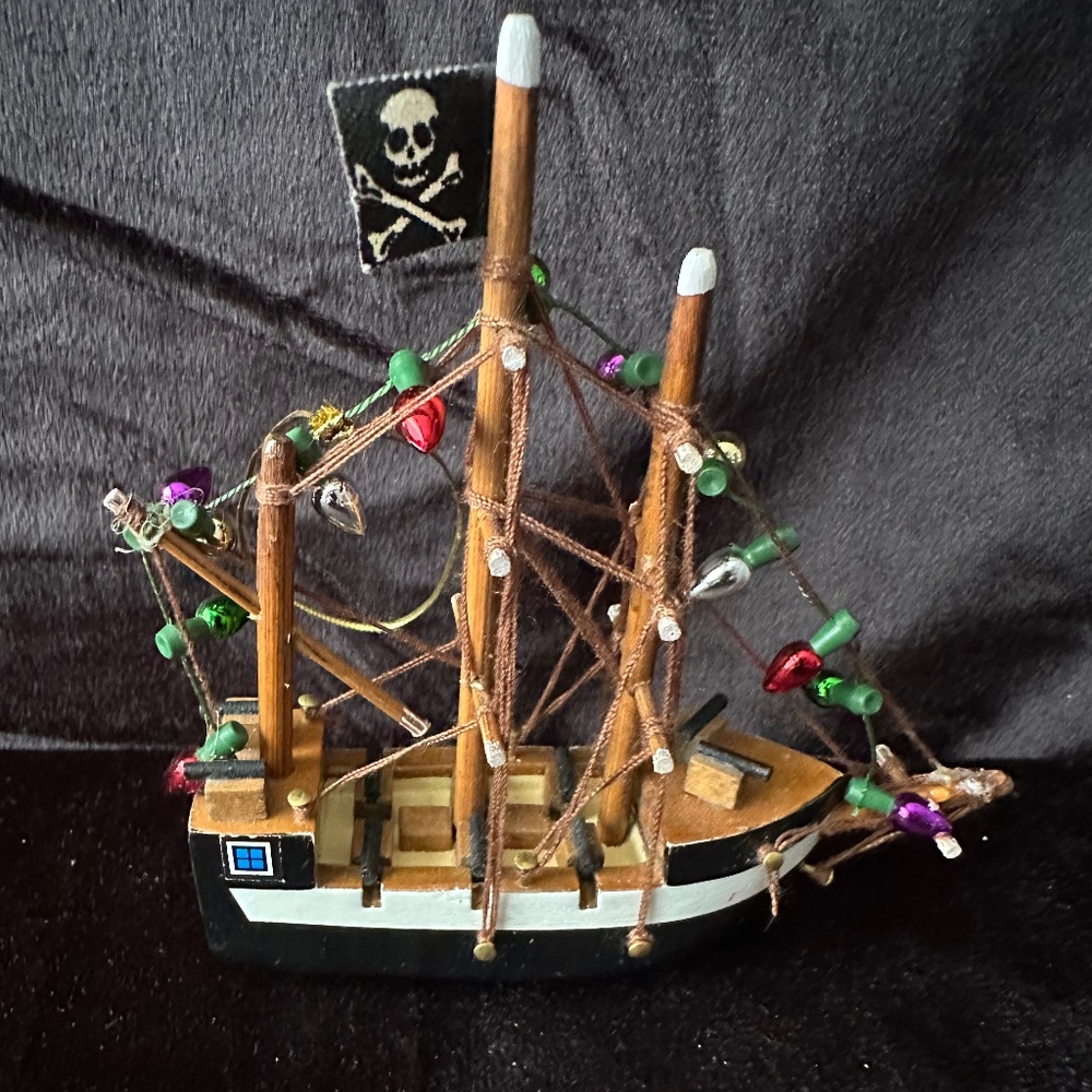 Vintage Provincetown MA. Handmade wood home decor, ornament, pirate ship